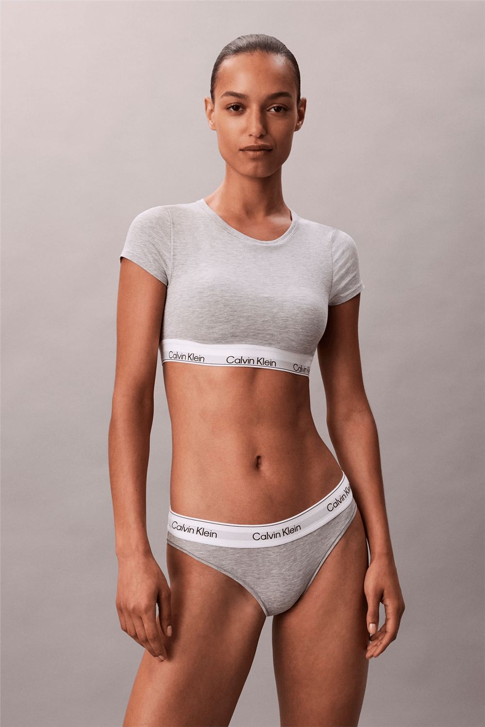 Calvin Klein T-Shirt Bralette Kadın Sütyen Gri