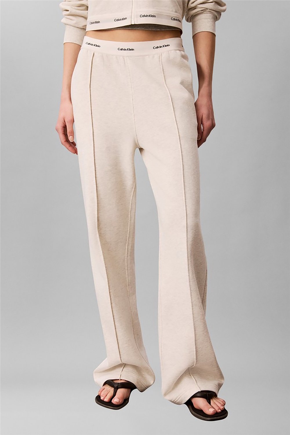 Calvin Klein Terry Logo Waistband Track Pant Kadın Eşofman Altı Gri