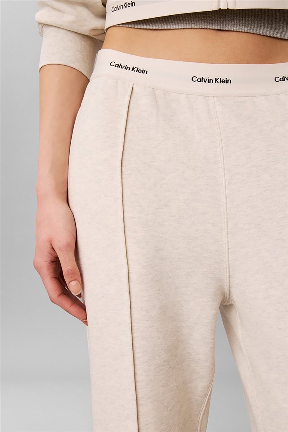 Calvin Klein Terry Logo Waistband Track Pant Kadın Eşofman Altı Gri