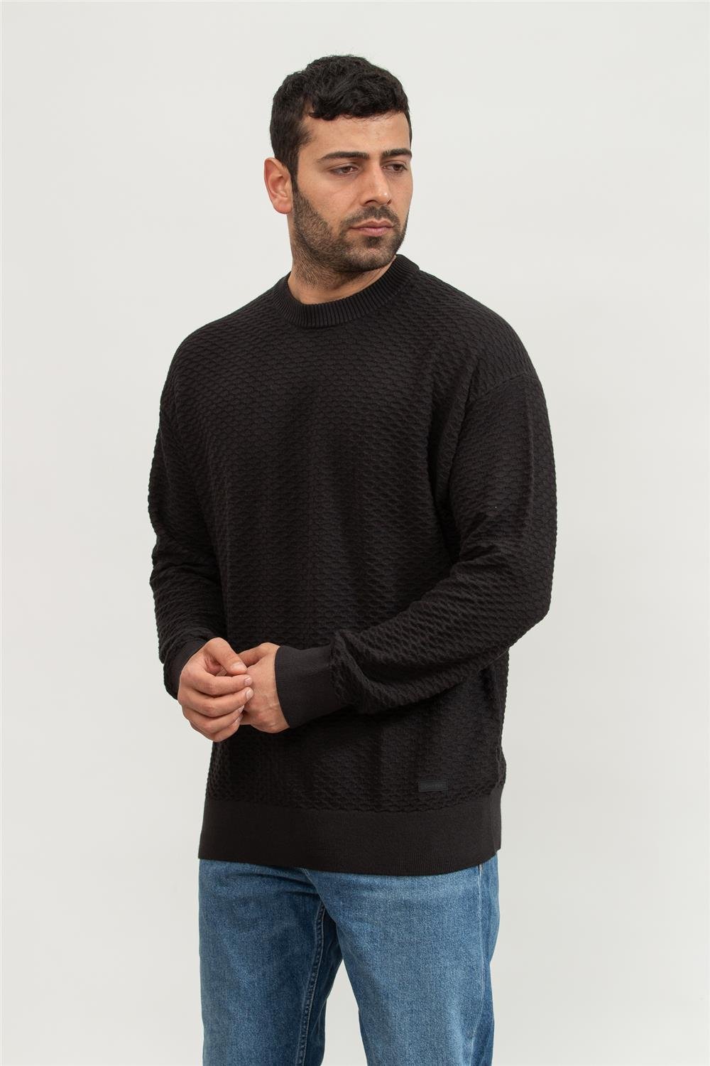 Calvin Klein Texture Crew Neck Erkek Triko