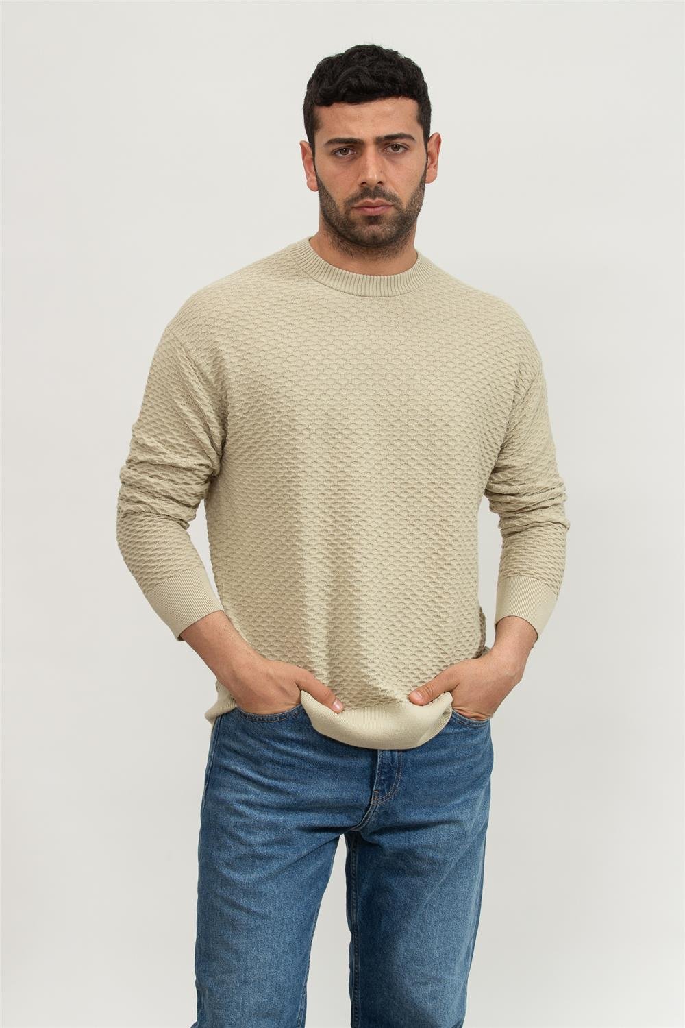Calvin Klein Texture Crew Neck Erkek Triko
