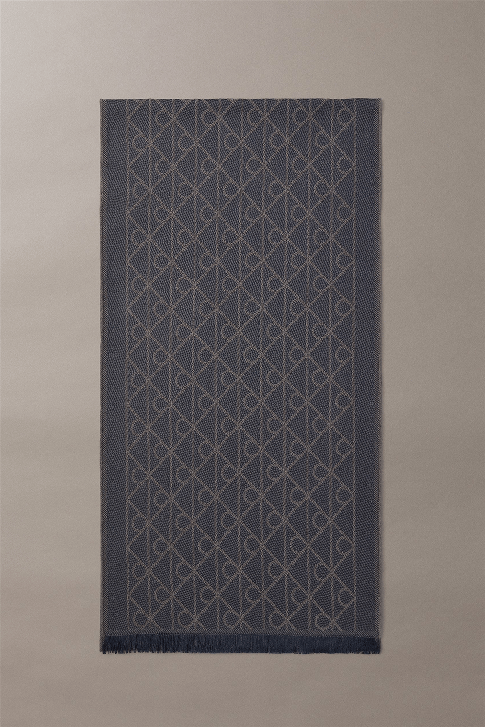Calvin Klein Tonal Aop Jcq LW Scarf Erkek Atkı Mavi