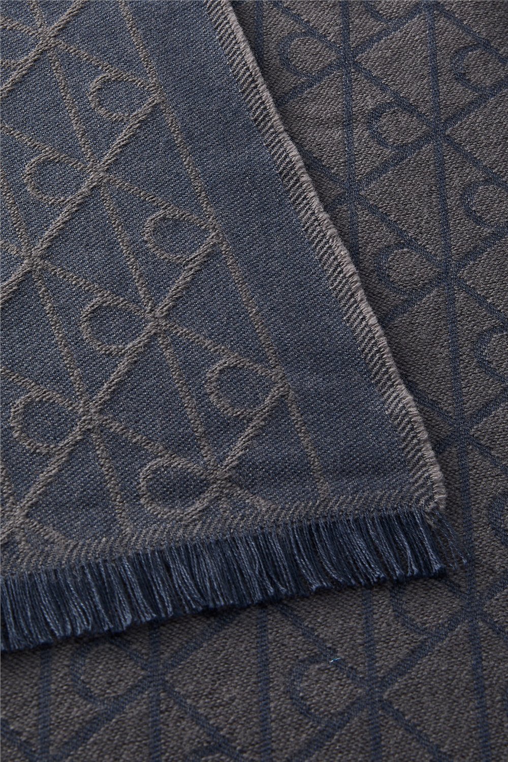 Calvin Klein Tonal Aop Jcq LW Scarf Erkek Atkı Mavi