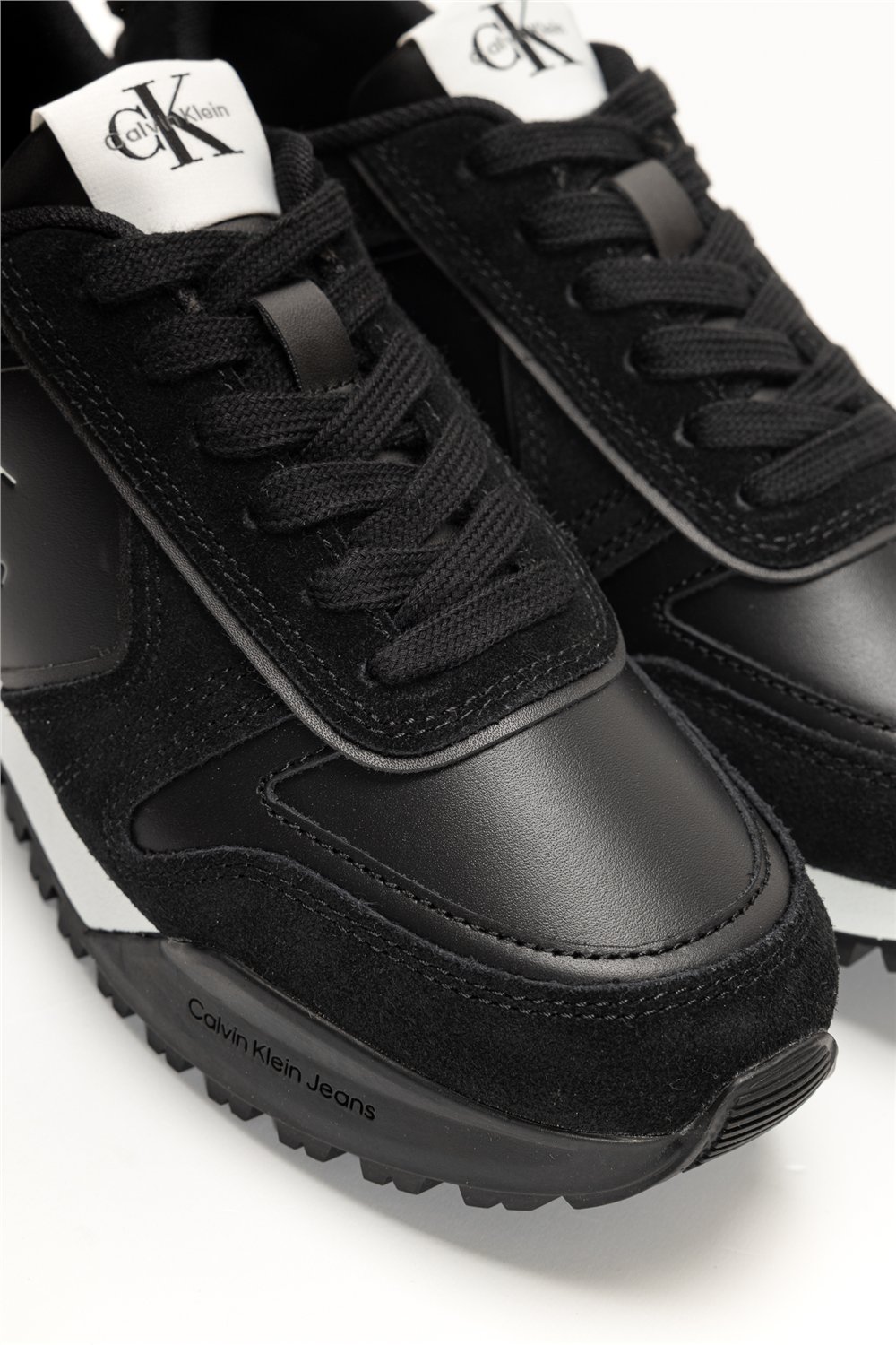 Calvin Klein Toothy Run Laceup Low Lth Mix Erkek Sneaker Siyah