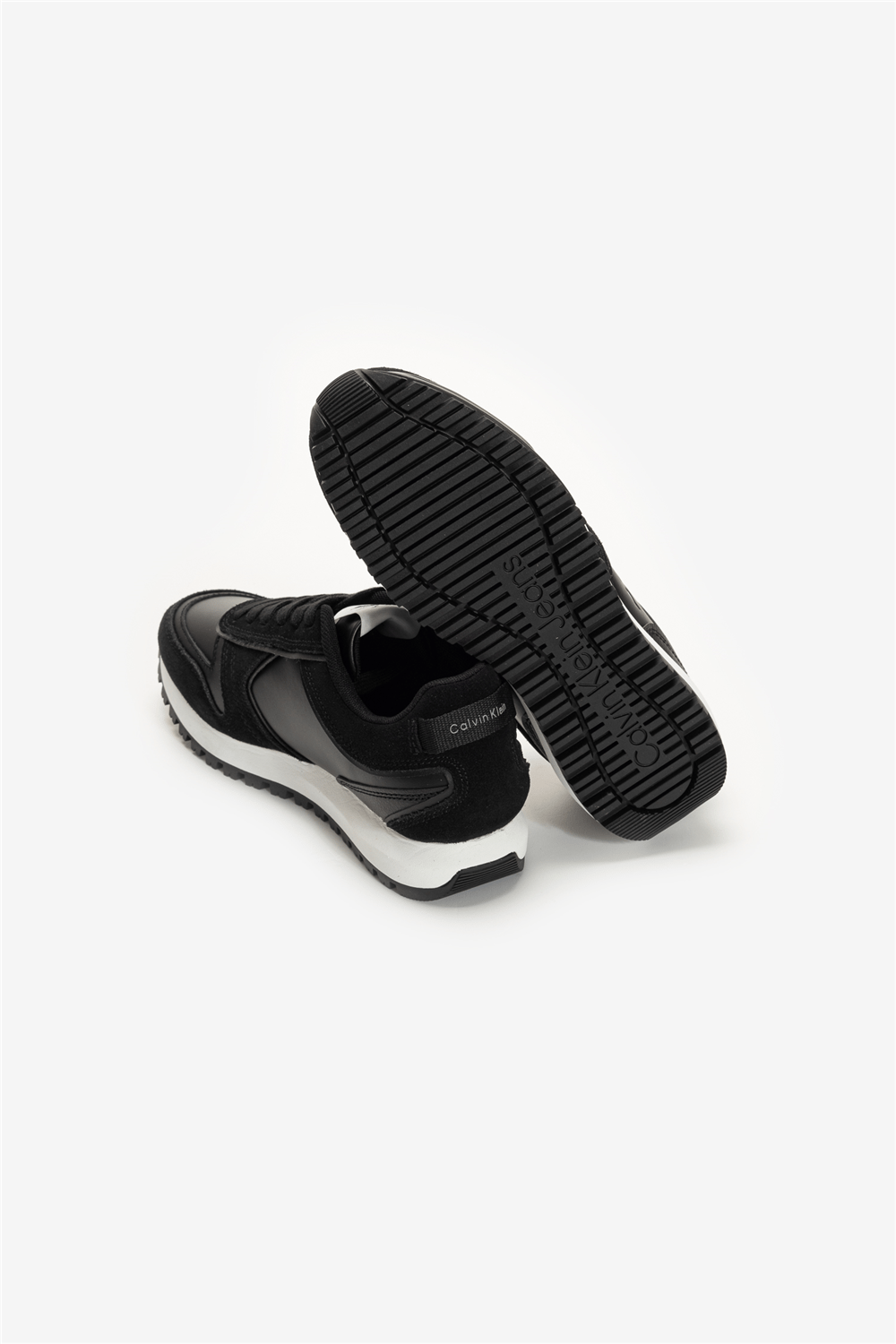 Calvin Klein Toothy Run Laceup Low Lth Mix Erkek Sneaker Siyah