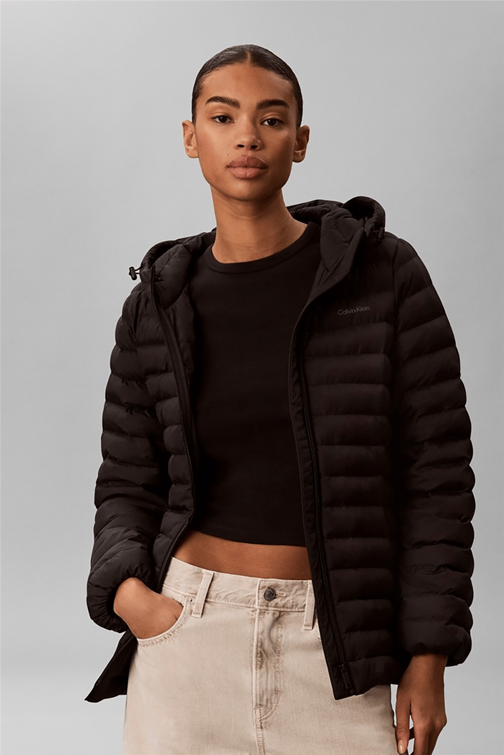 Calvin Klein Ulw Belted Puffer Jacket Kadın Şişme Mont Siyah
