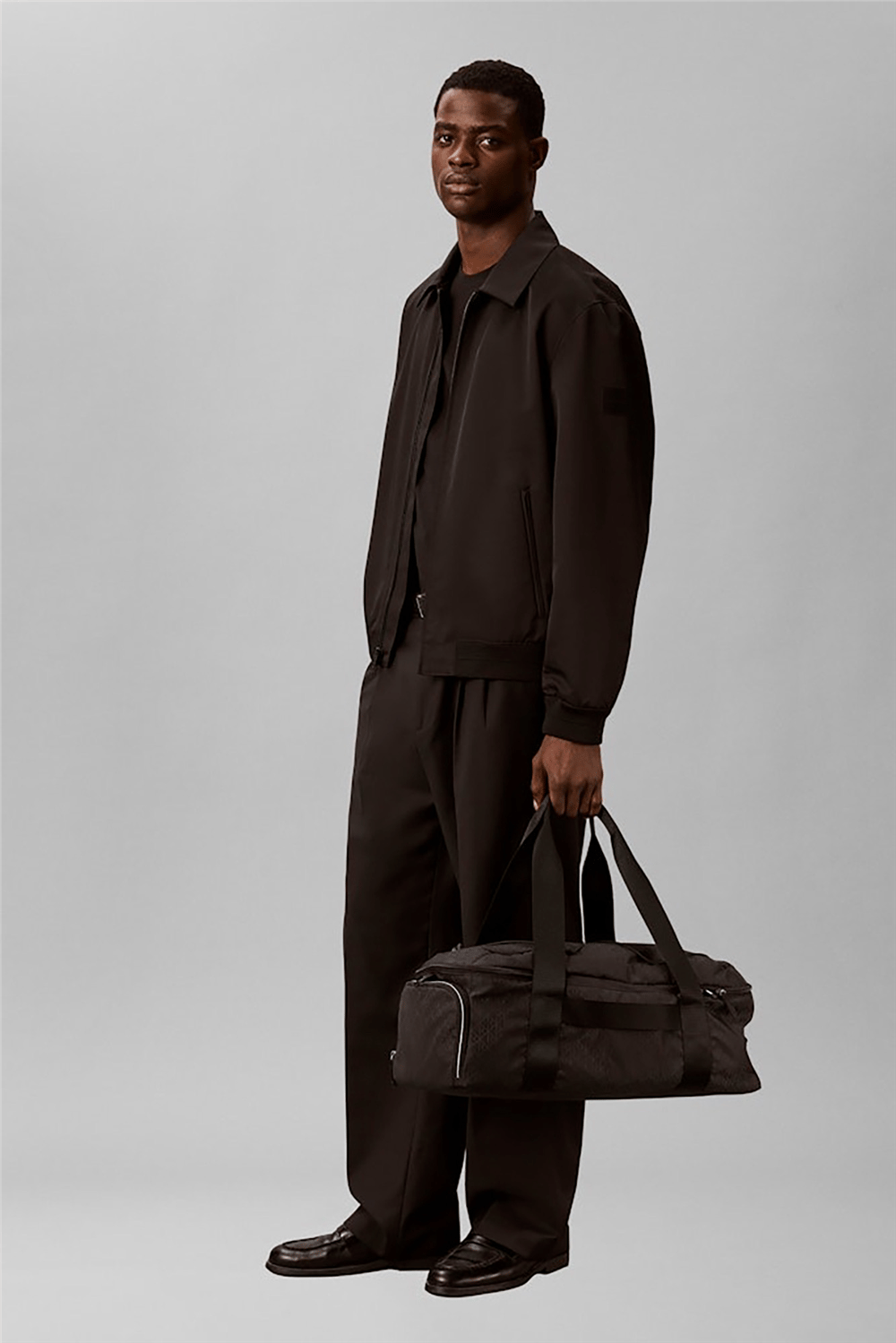 Calvin Klein Utility Emblem Aop Duffle Erkek Spor Çantası Siyah