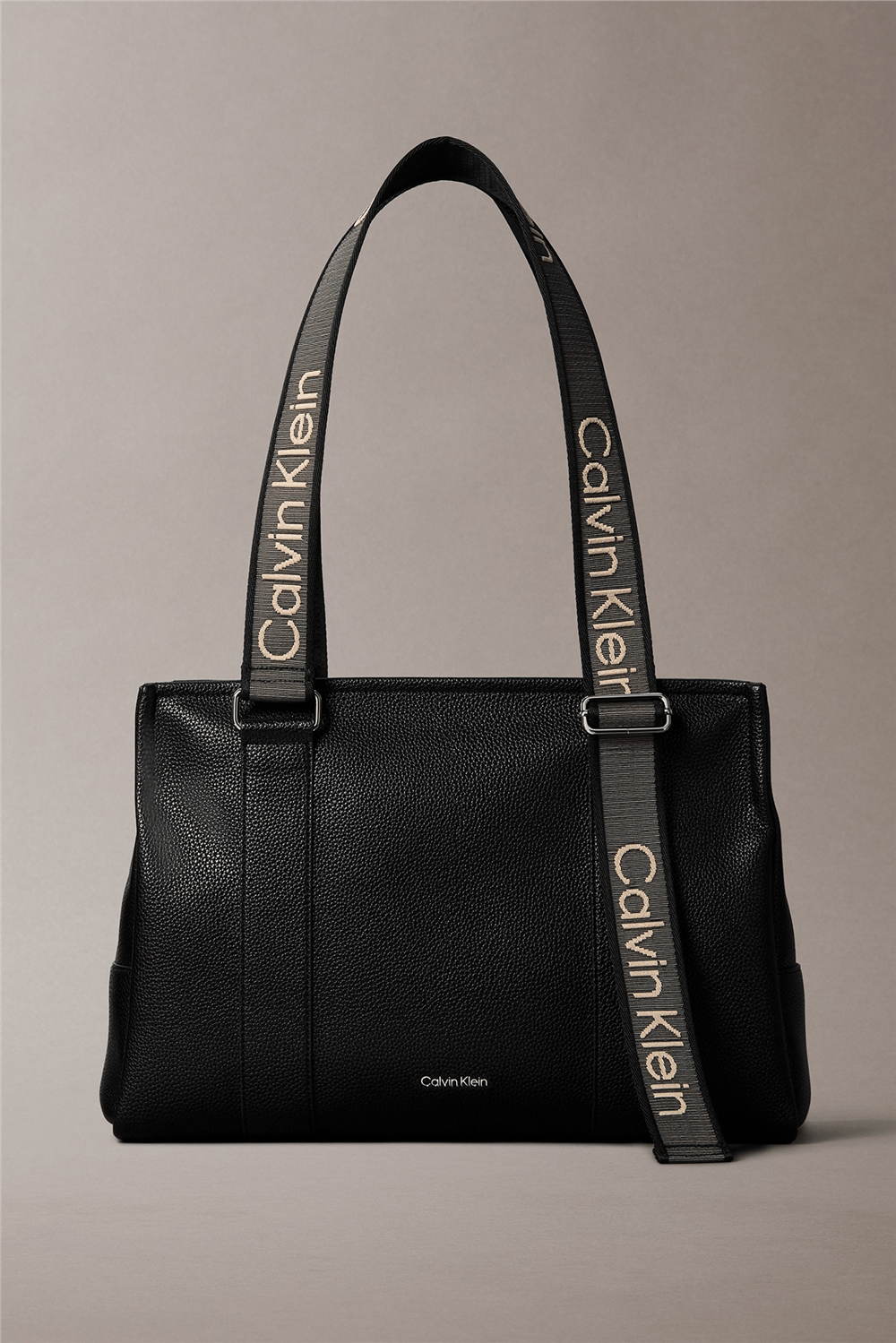 Calvin Klein Webbing Adj Strap Tote Kadın Omuz Çantası Siyah