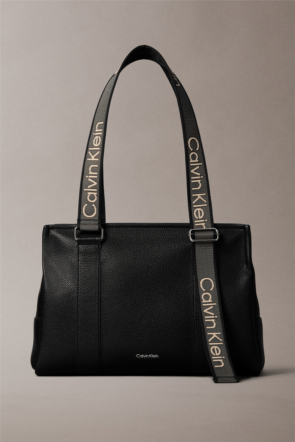 Calvin Klein Webbing Adj Strap Tote Kadın Omuz Çantası Siyah