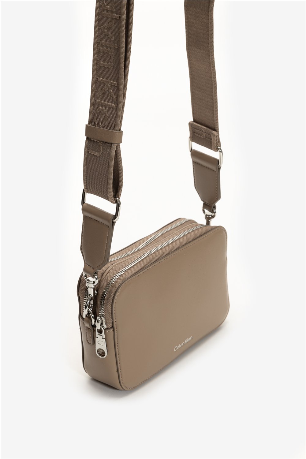 Calvin Klein Webbing Double Strap Camera Bag Kadın Mini Omuz Çantası Kahverengi