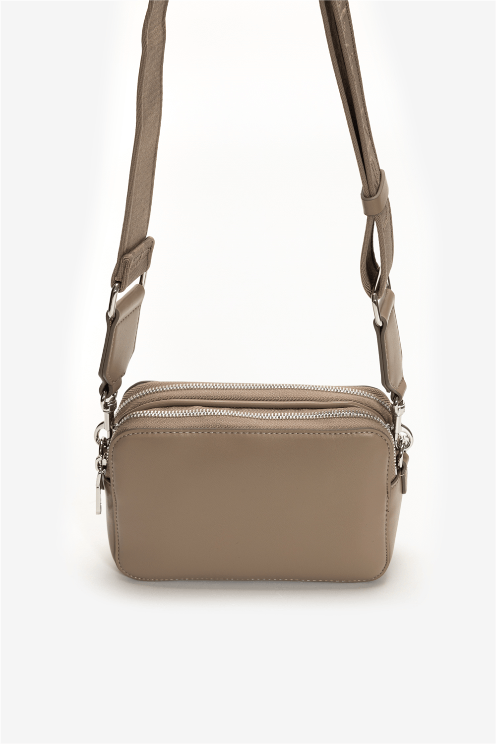 Calvin Klein Webbing Double Strap Camera Bag Kadın Mini Omuz Çantası Kahverengi