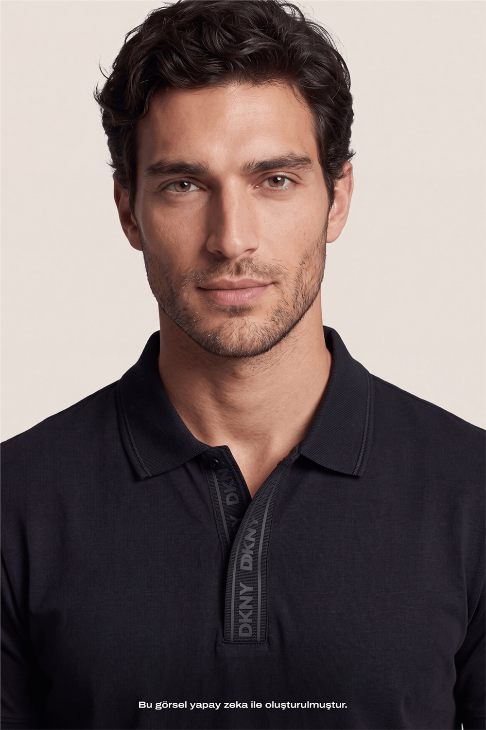 DKNY Binding Polo Erkek Polo Yaka T-Shirt Siyah