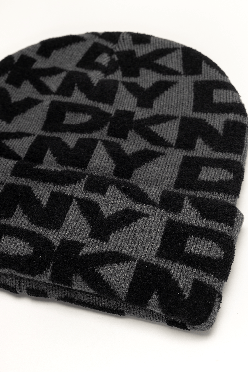 DKNY Chenille Logo Beanie Kadın Bere Siyah