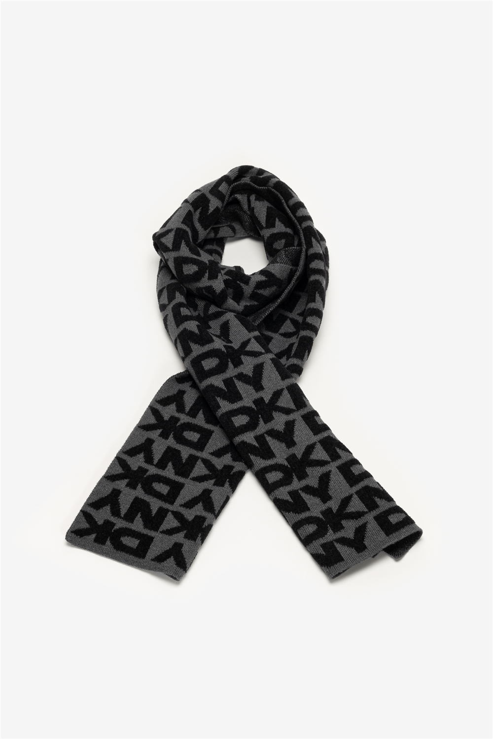 DKNY Chenille Logo Scarf Kadın Atkı Siyah