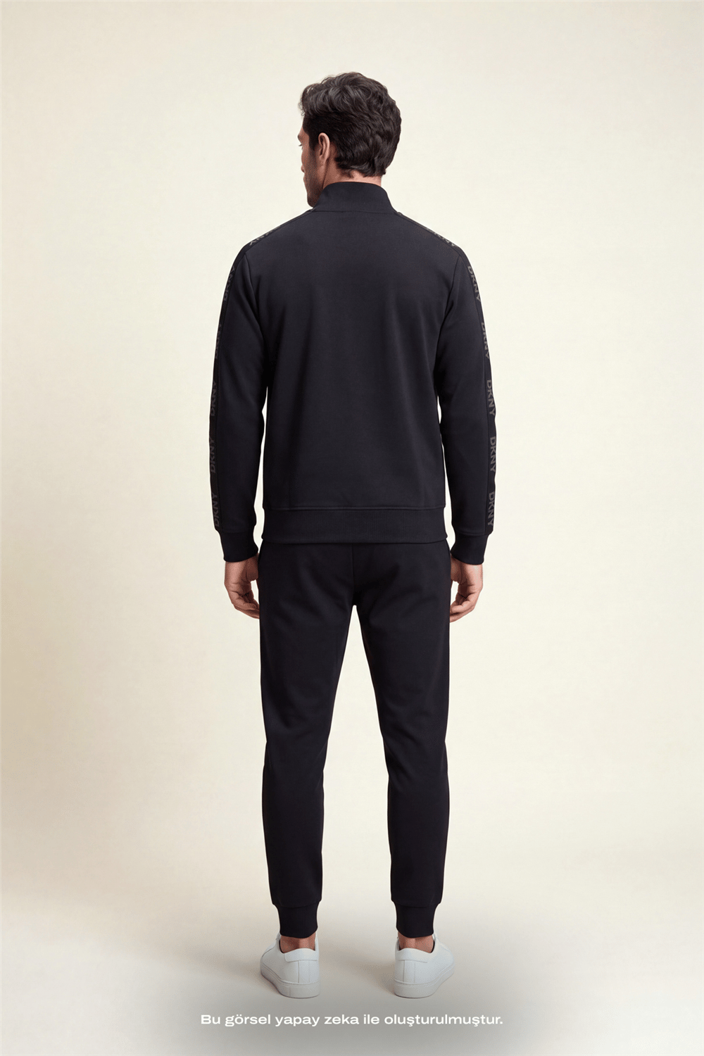 DKNY Jacquard Tape Fullzip Sweatshirt Erkek Fermuarlı Sweatshirt Siyah