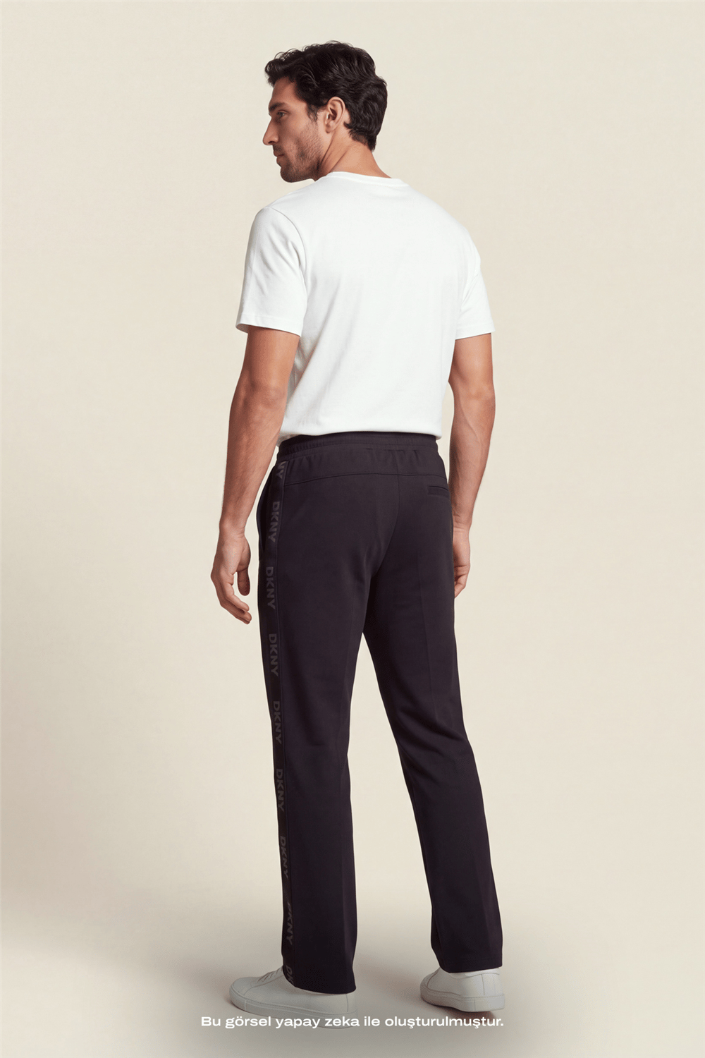 DKNY Jacquard Tape Sweatpant Erkek Eşofman Altı Siyah