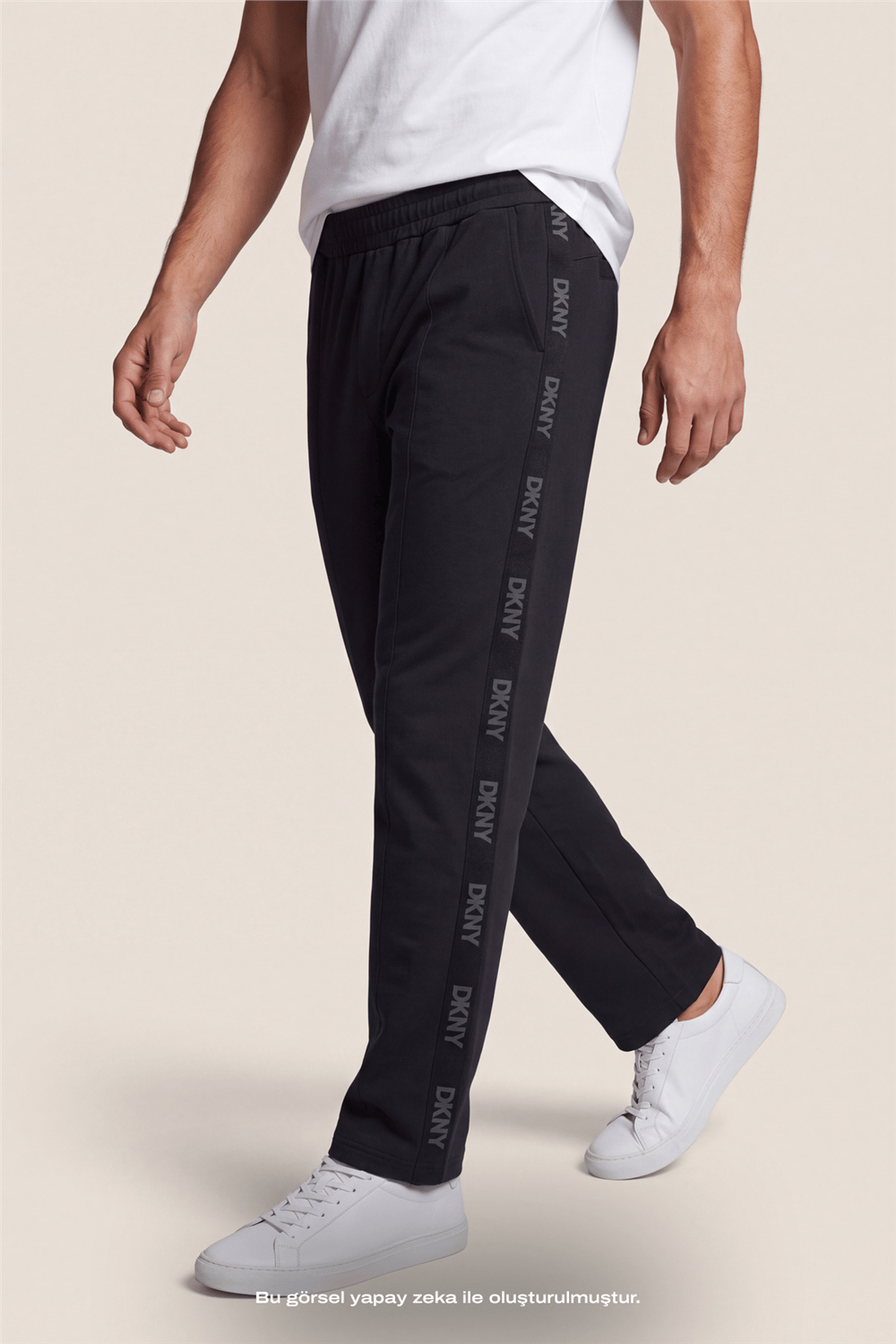 DKNY Jacquard Tape Sweatpant Erkek Eşofman Altı Siyah