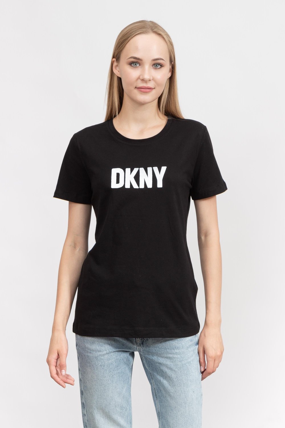 DKNY Kadın Bisiklet Yaka T-Shirt Siyah