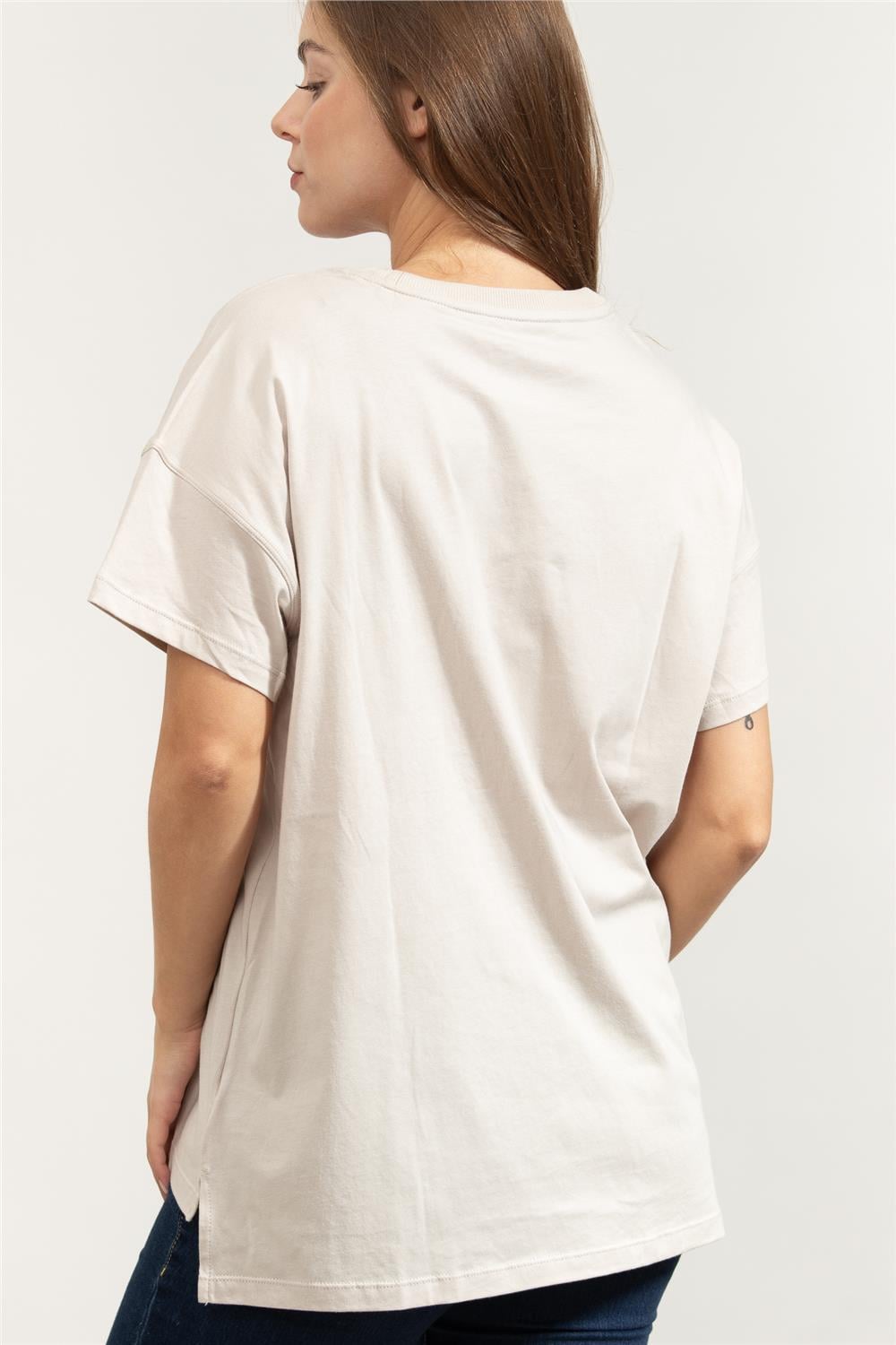 DKNY Kadın Bisiklet Yaka T-Shirt Çok Renkli