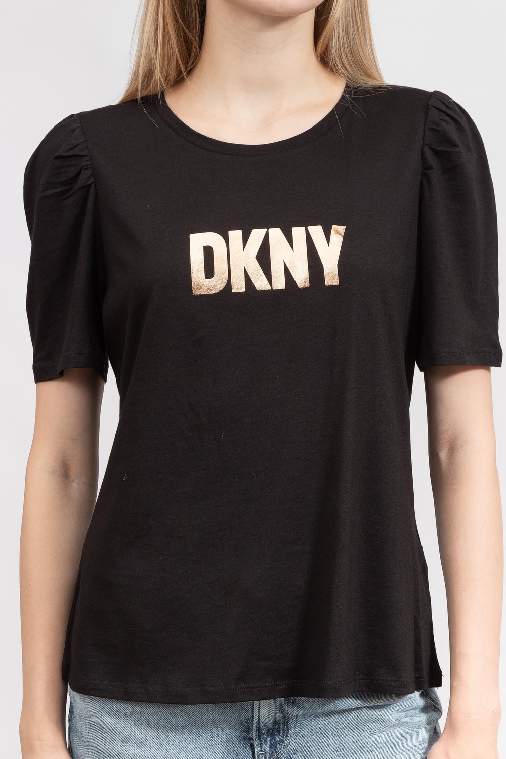 DKNY Kadın Bisiklet Yaka T-Shirt Siyah