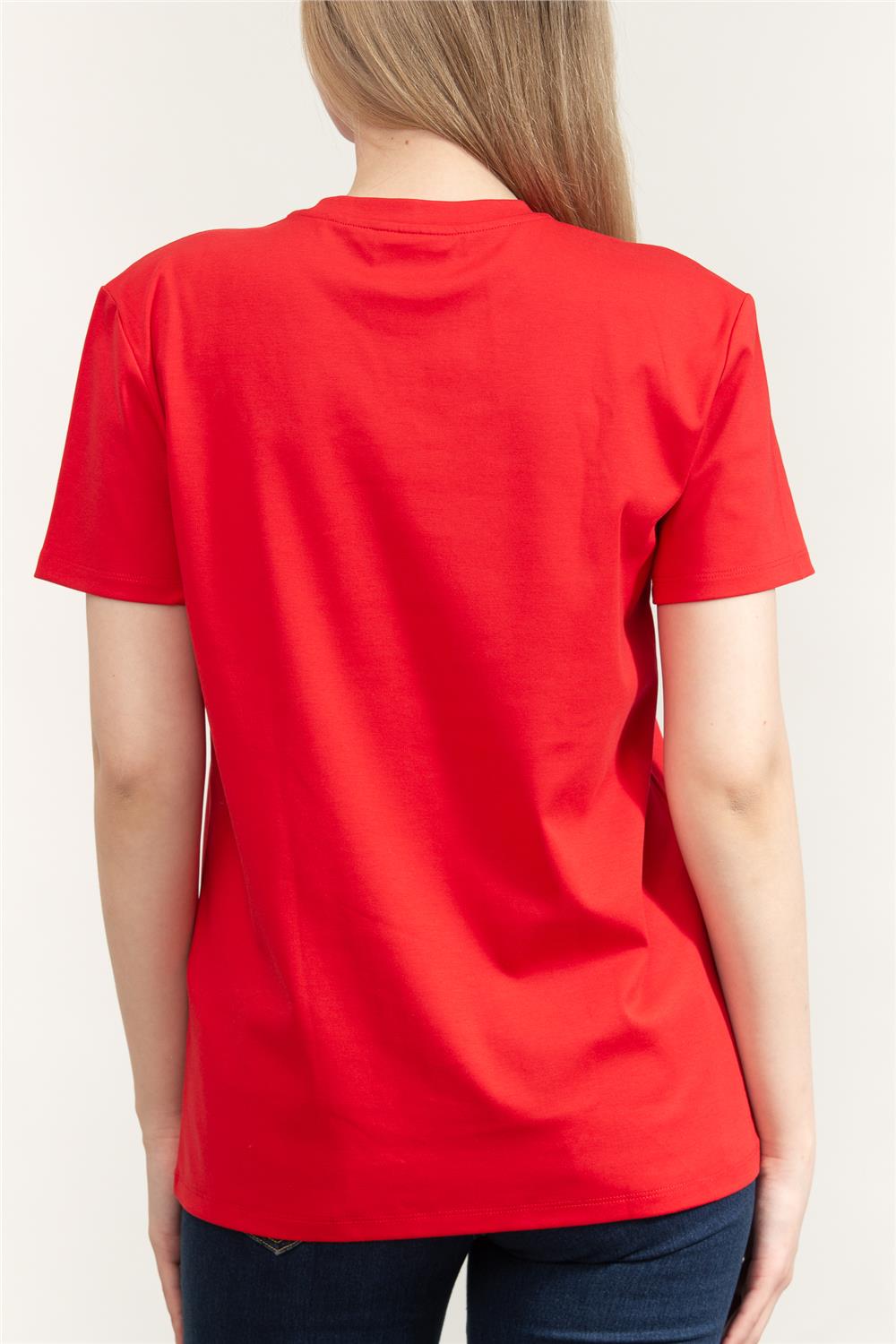 DKNY Kadın Bisiklet Yaka T-Shirt Kırmızı