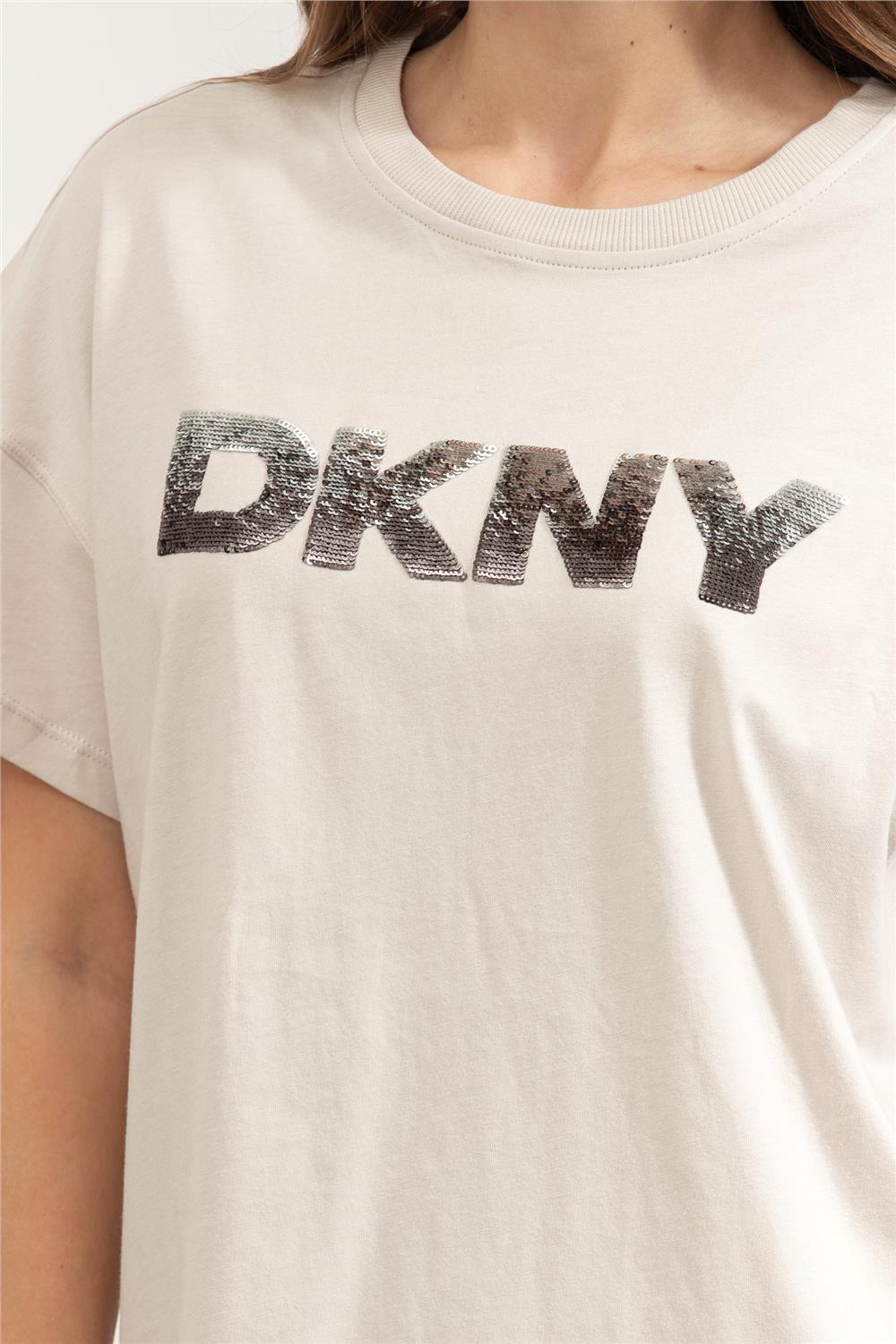 DKNY Kadın Bisiklet Yaka T-Shirt Çok Renkli