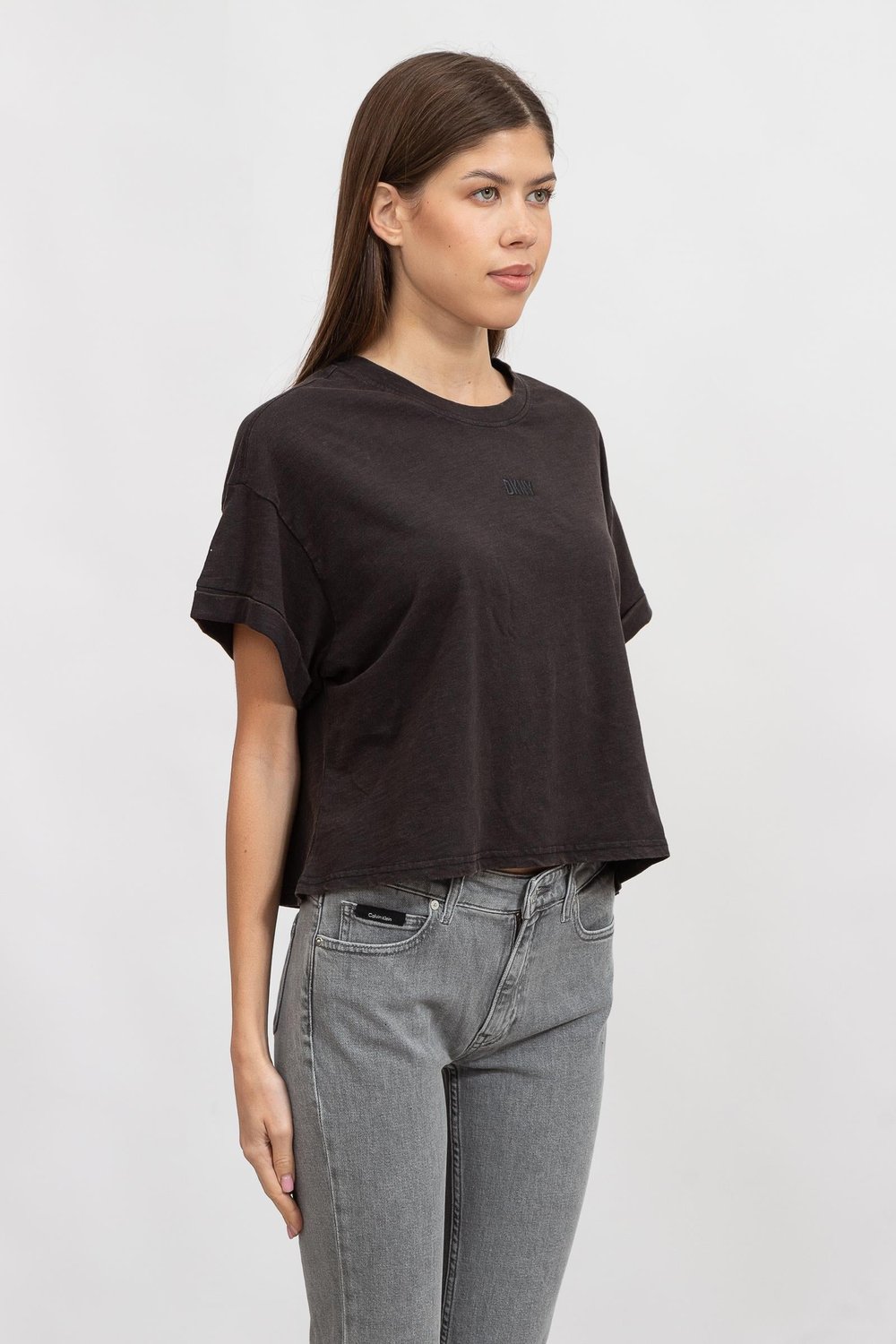 DKNY Kadın Bisiklet Yaka T-Shirt Siyah