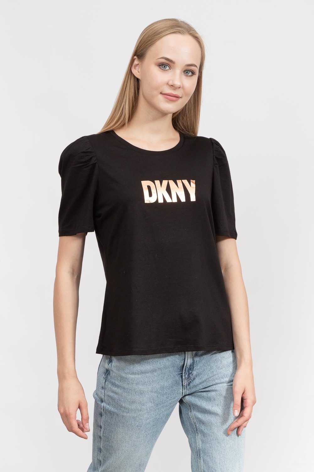 DKNY Kadın Bisiklet Yaka T-Shirt Siyah