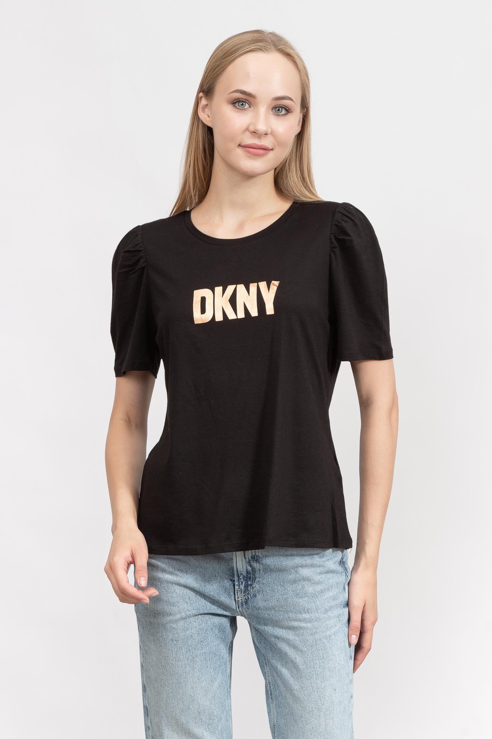 DKNY Kadın Bisiklet Yaka T-Shirt Siyah