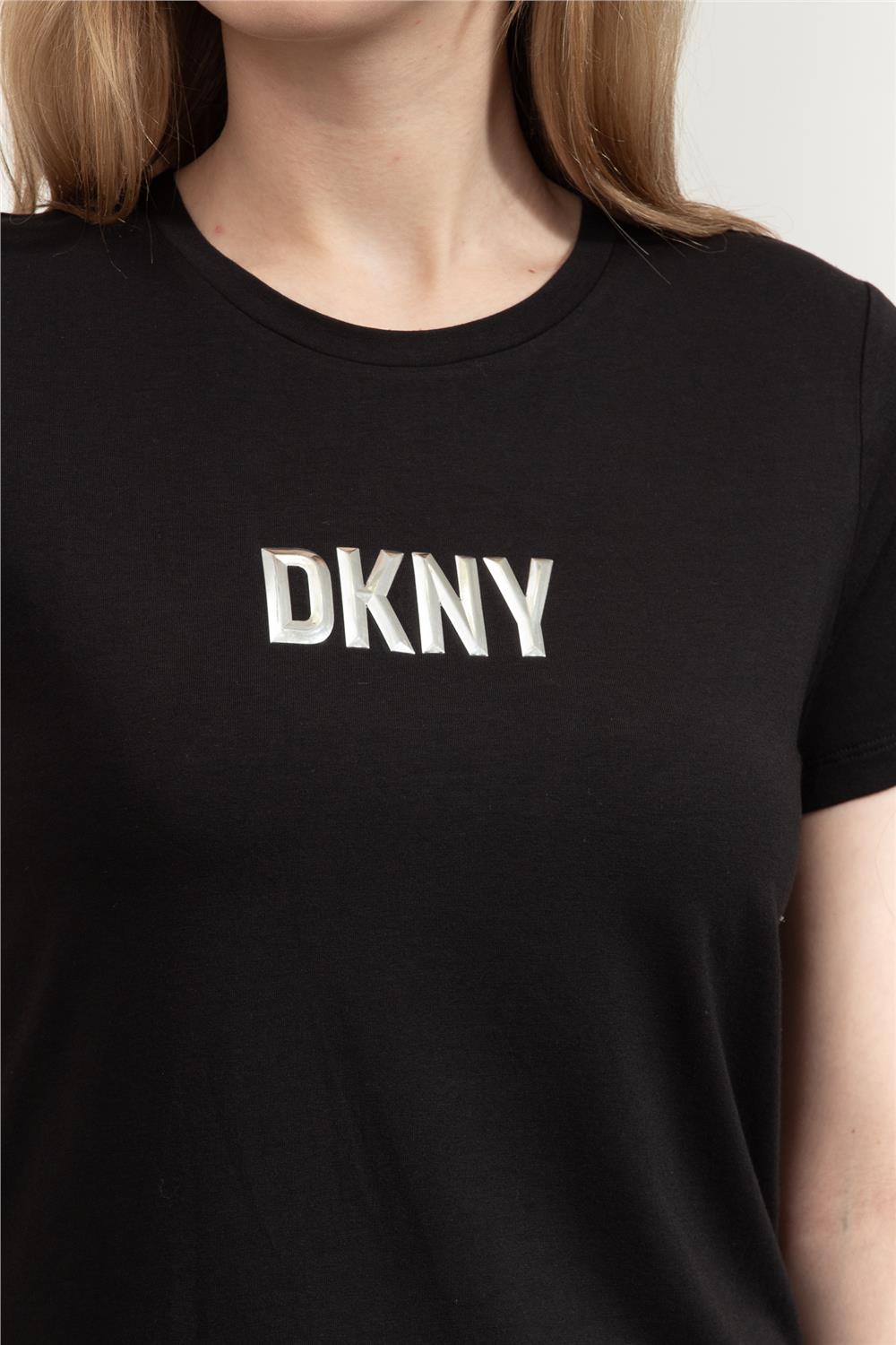 DKNY Kadın Bisiklet Yaka T-Shirt Siyah