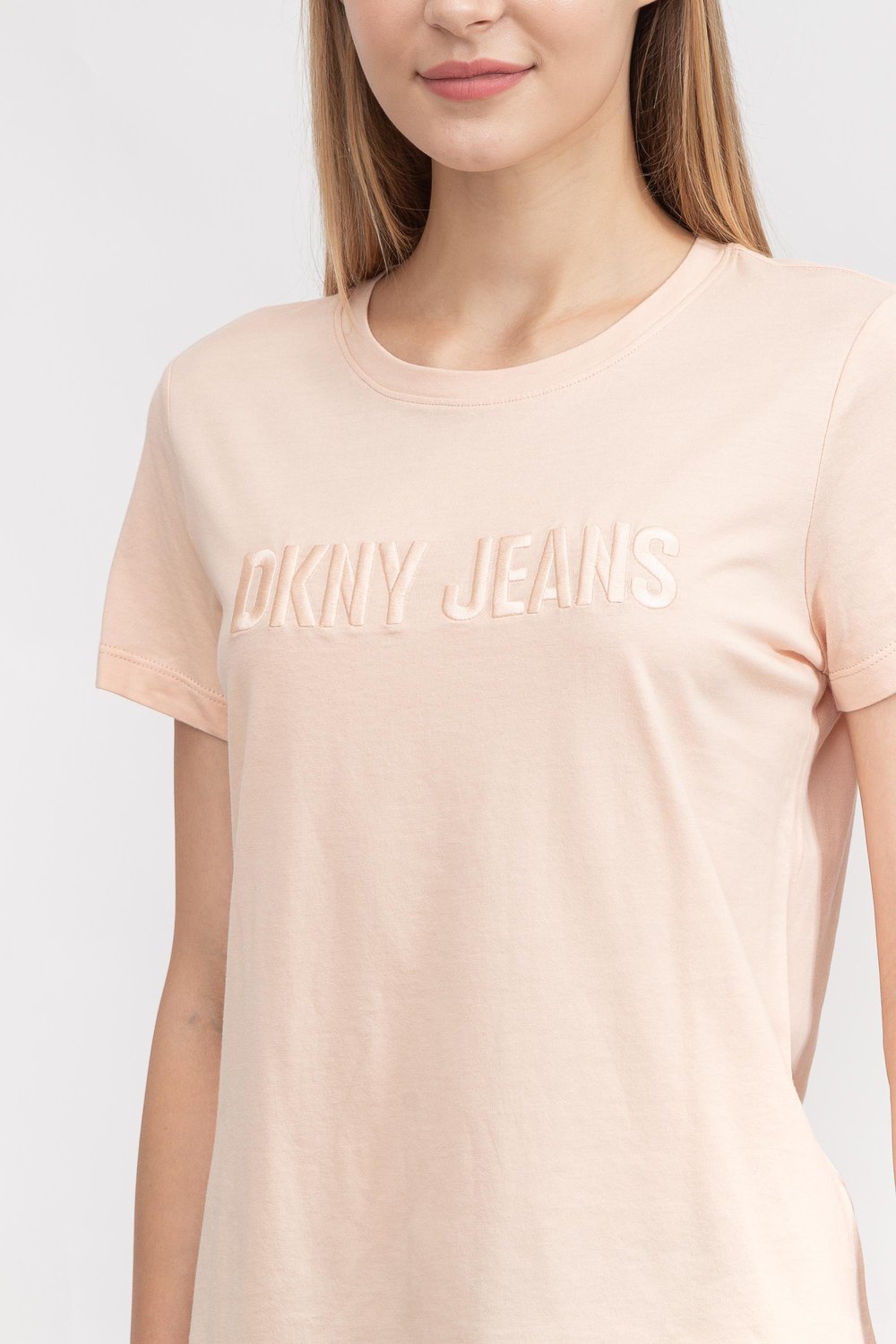 DKNY Kadın Bisiklet Yaka T-Shirt Pembe