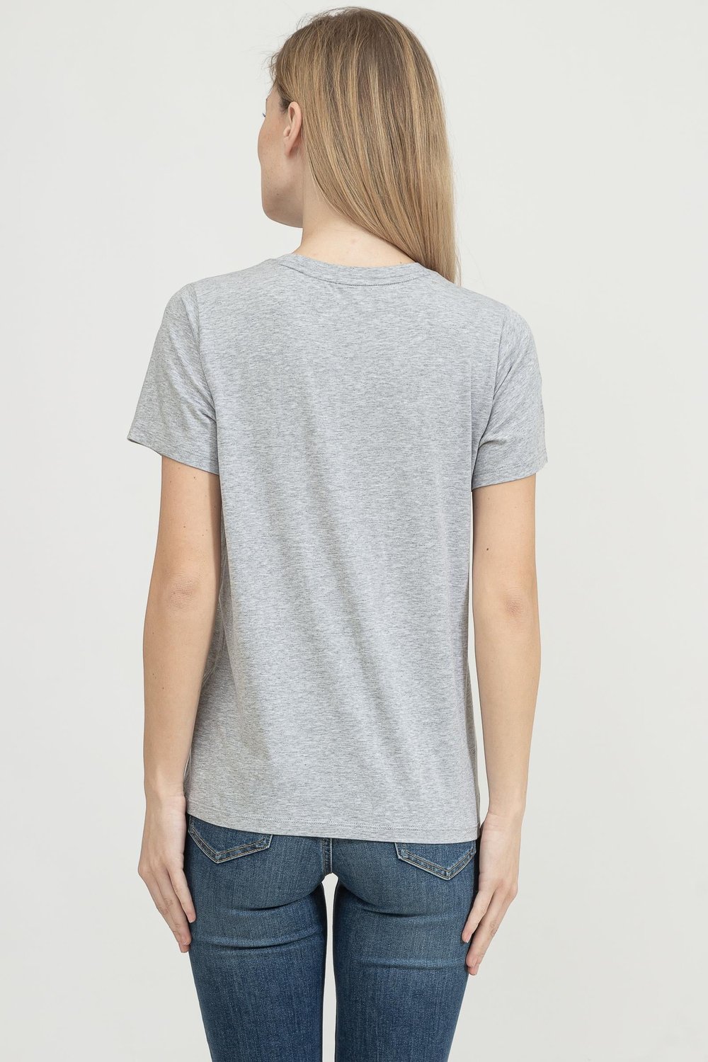 DKNY Kadın Bisiklet Yaka T-Shirt Gri