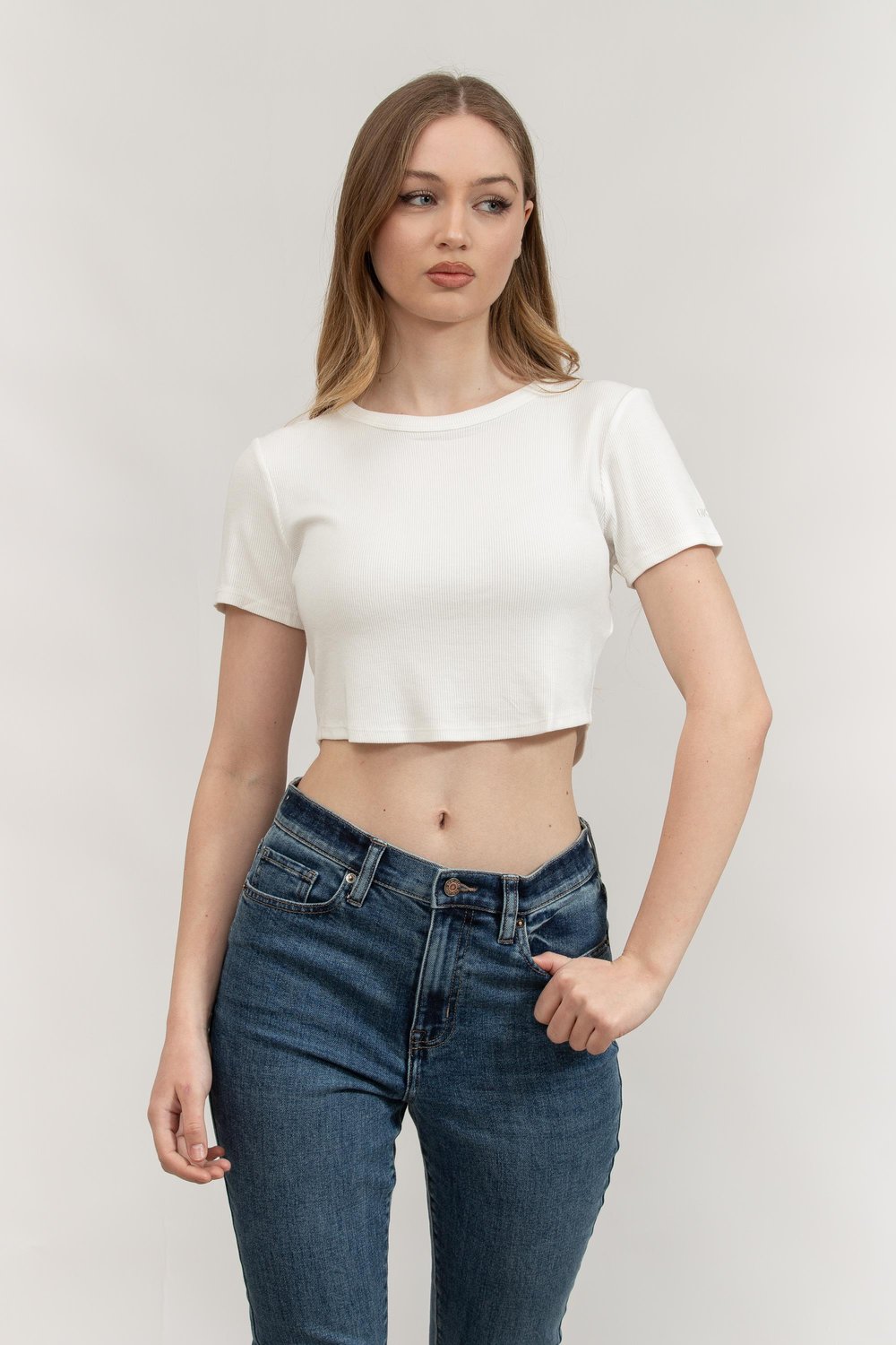 DKNY Kadın Bisiklet Yaka T-Shirt Fil Dişi
