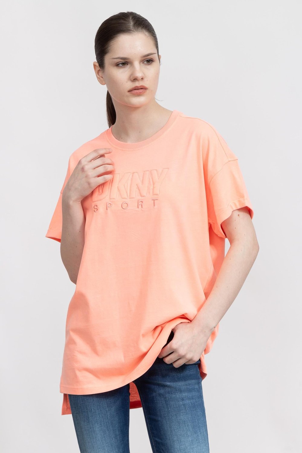 DKNY Kadın Bisiklet Yaka T-Shirt Çok Renkli