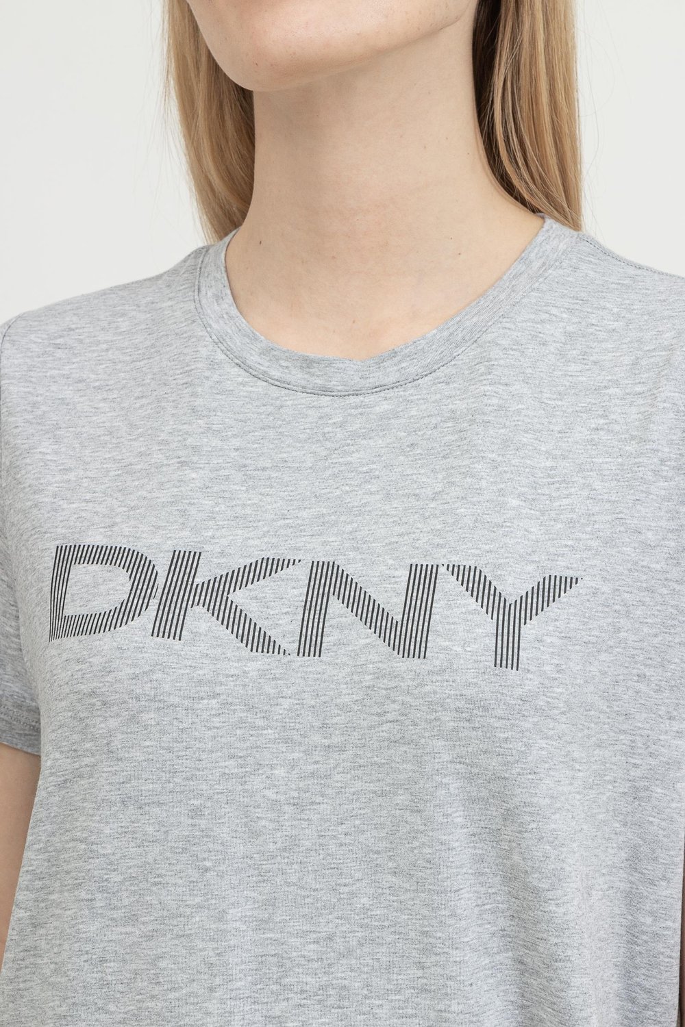 DKNY Kadın Bisiklet Yaka T-Shirt Gri
