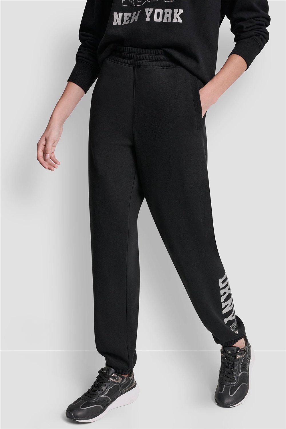 DKNY Kadın Dkny 1989 Rhinestud Jogger Pantolon Siyah