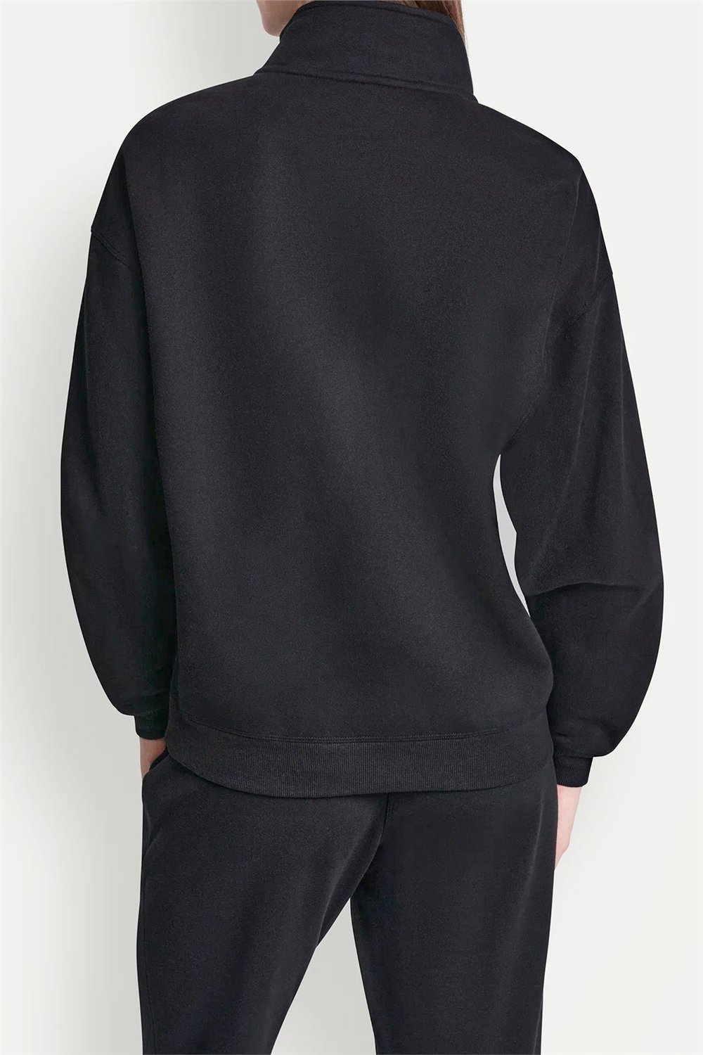 DKNY Kadın Dkny Classic Logo El Fermuarlı Sweatshirt Siyah