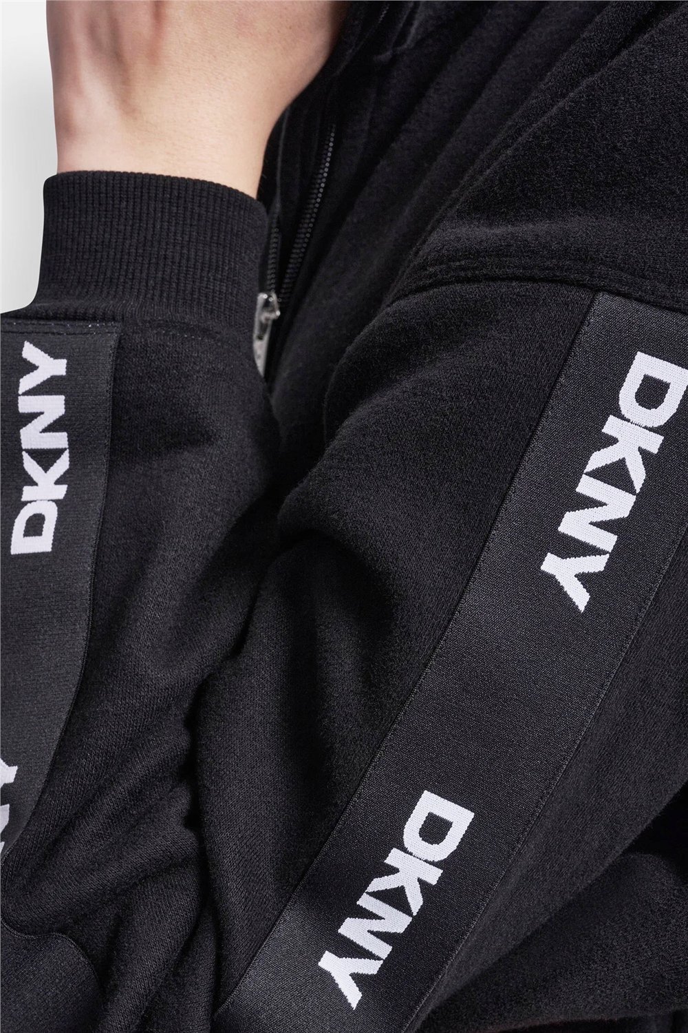 DKNY Kadın Dkny Classic Logo El Fermuarlı Sweatshirt Siyah