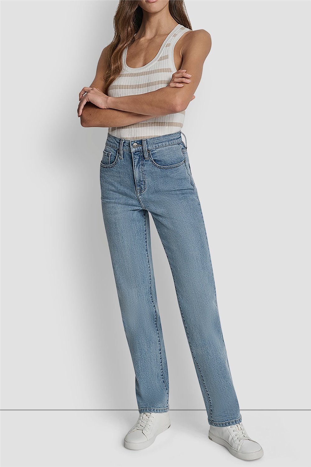 DKNY Kadın High Rise Classic St Jean Pantolon Çok Renkli