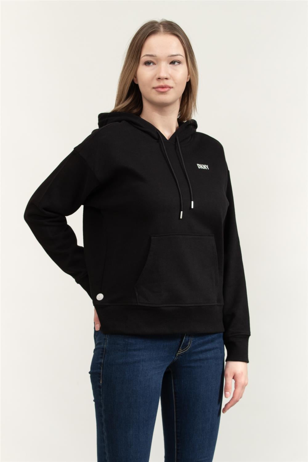 DKNY Kadın Kapüşonlu Sweatshirt Siyah