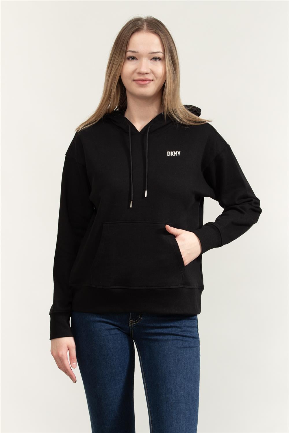 DKNY Kadın Kapüşonlu Sweatshirt Siyah
