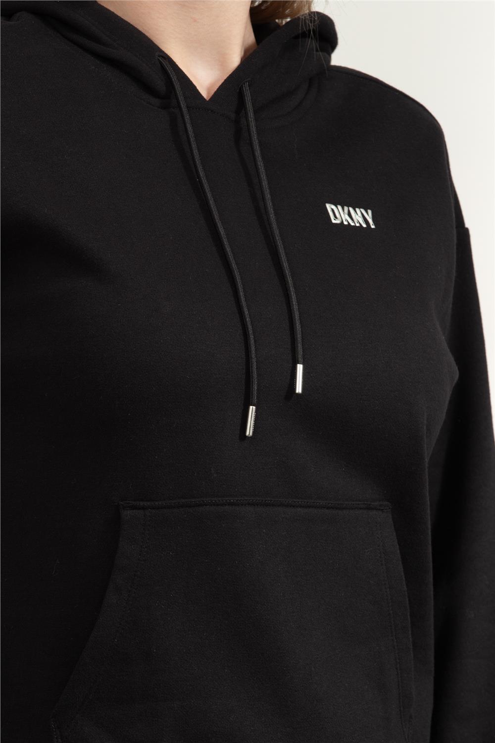 DKNY Kadın Kapüşonlu Sweatshirt Siyah