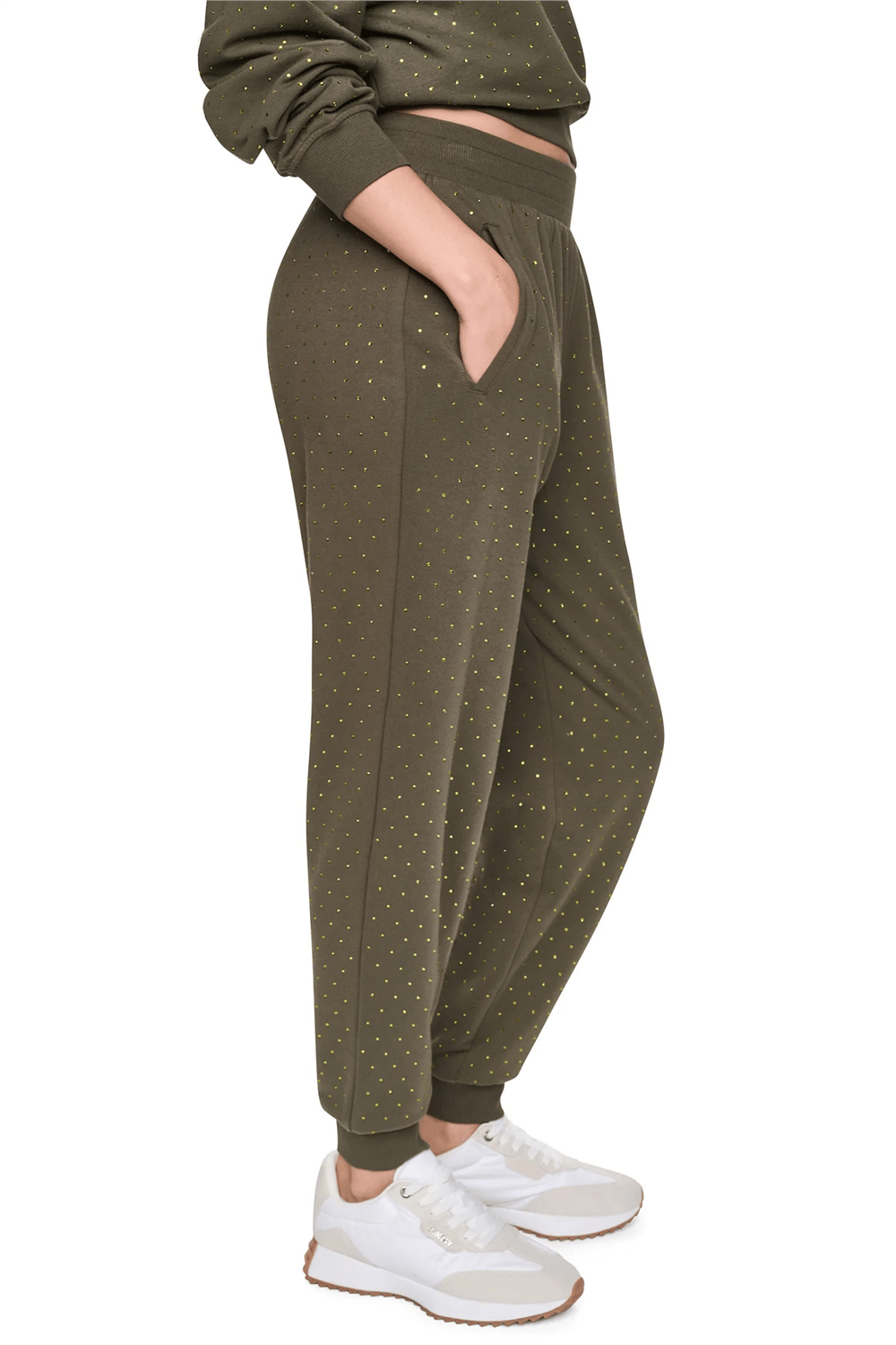 DKNY Kadın Rhinestones Jogger Jogger Pantolon
