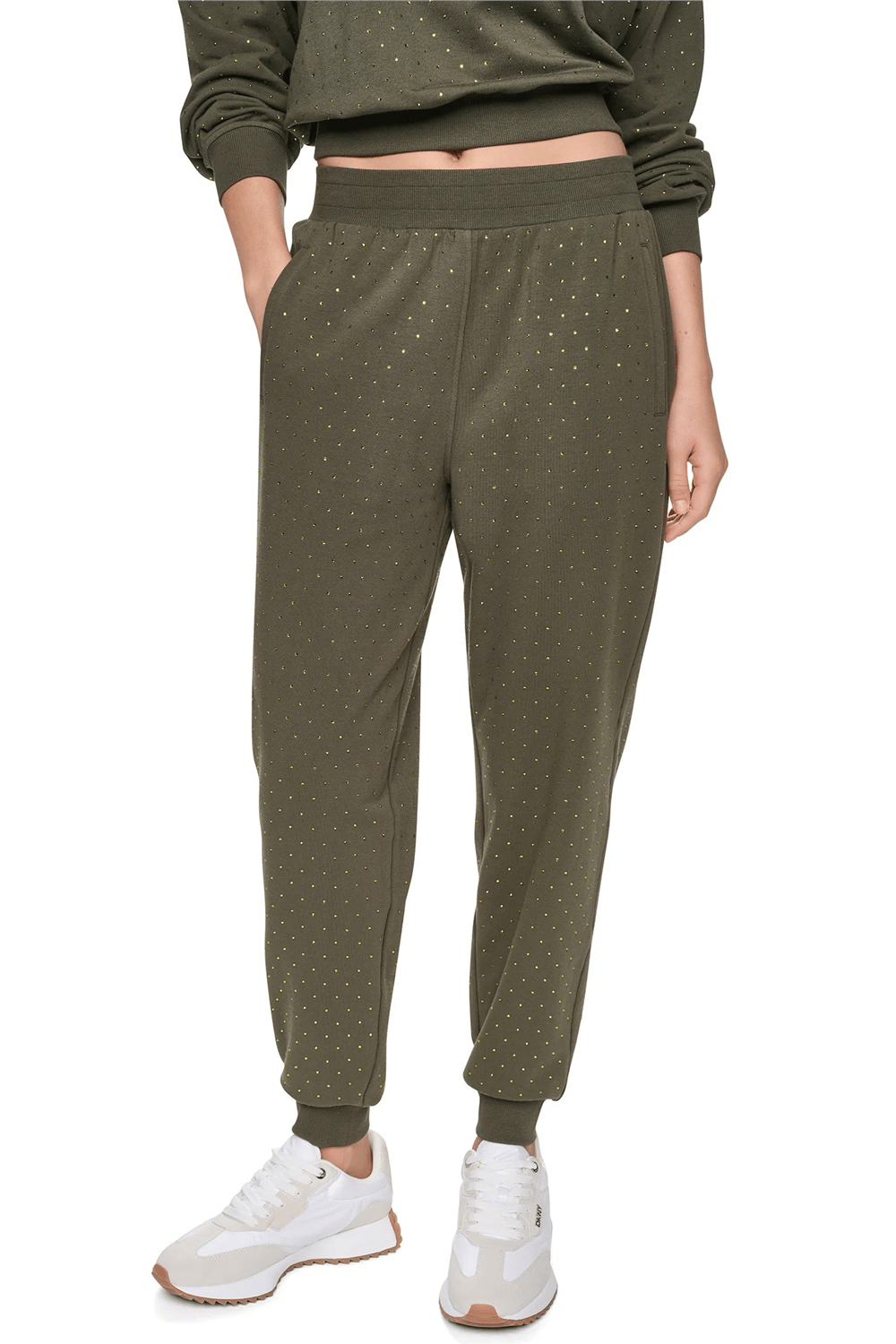 DKNY Kadın Rhinestones Jogger Jogger Pantolon