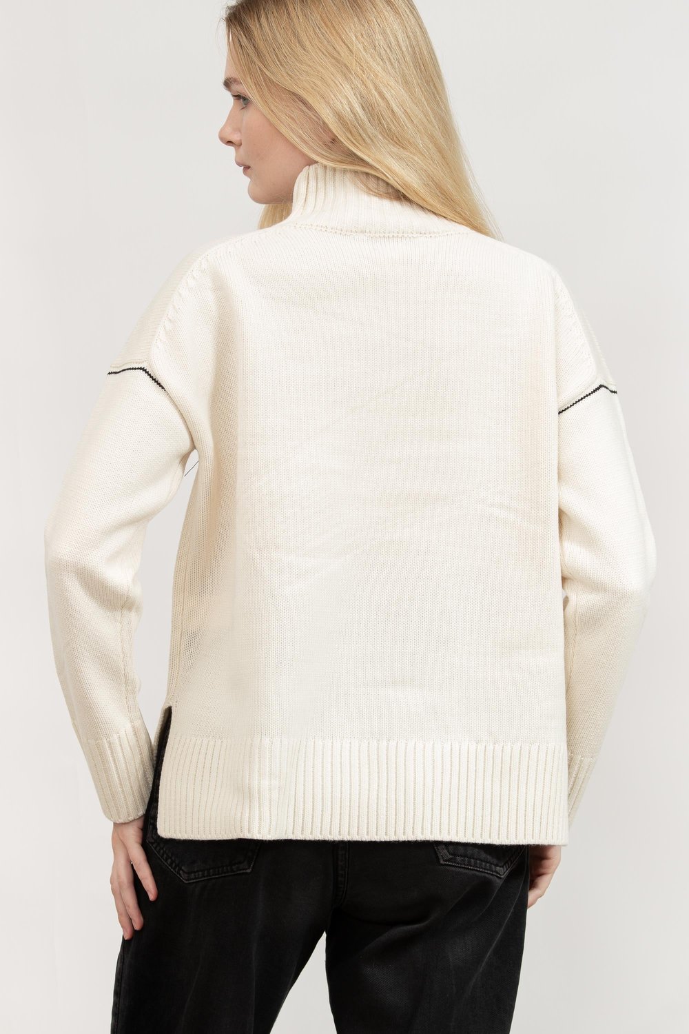 DKNY Intarsia Logo Turtle Kadın Kazak Çok Renkli