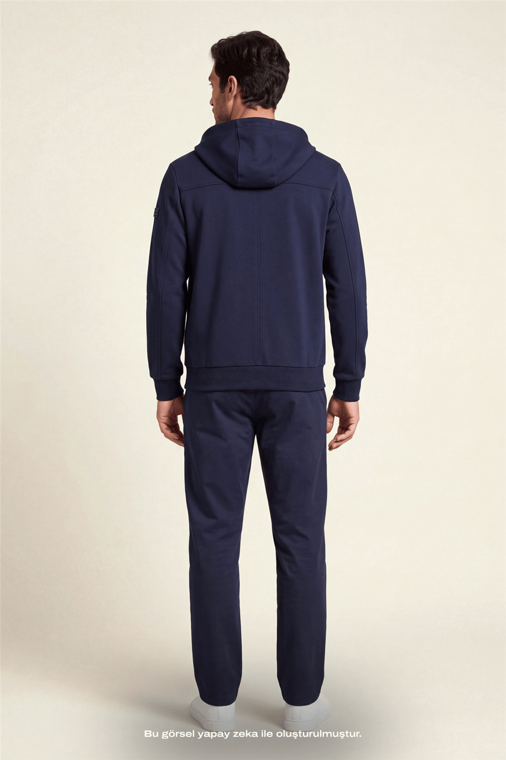 DKNY Logo Patch Hoodie Erkek Kapüşonlu Sweatshirt Lacivert