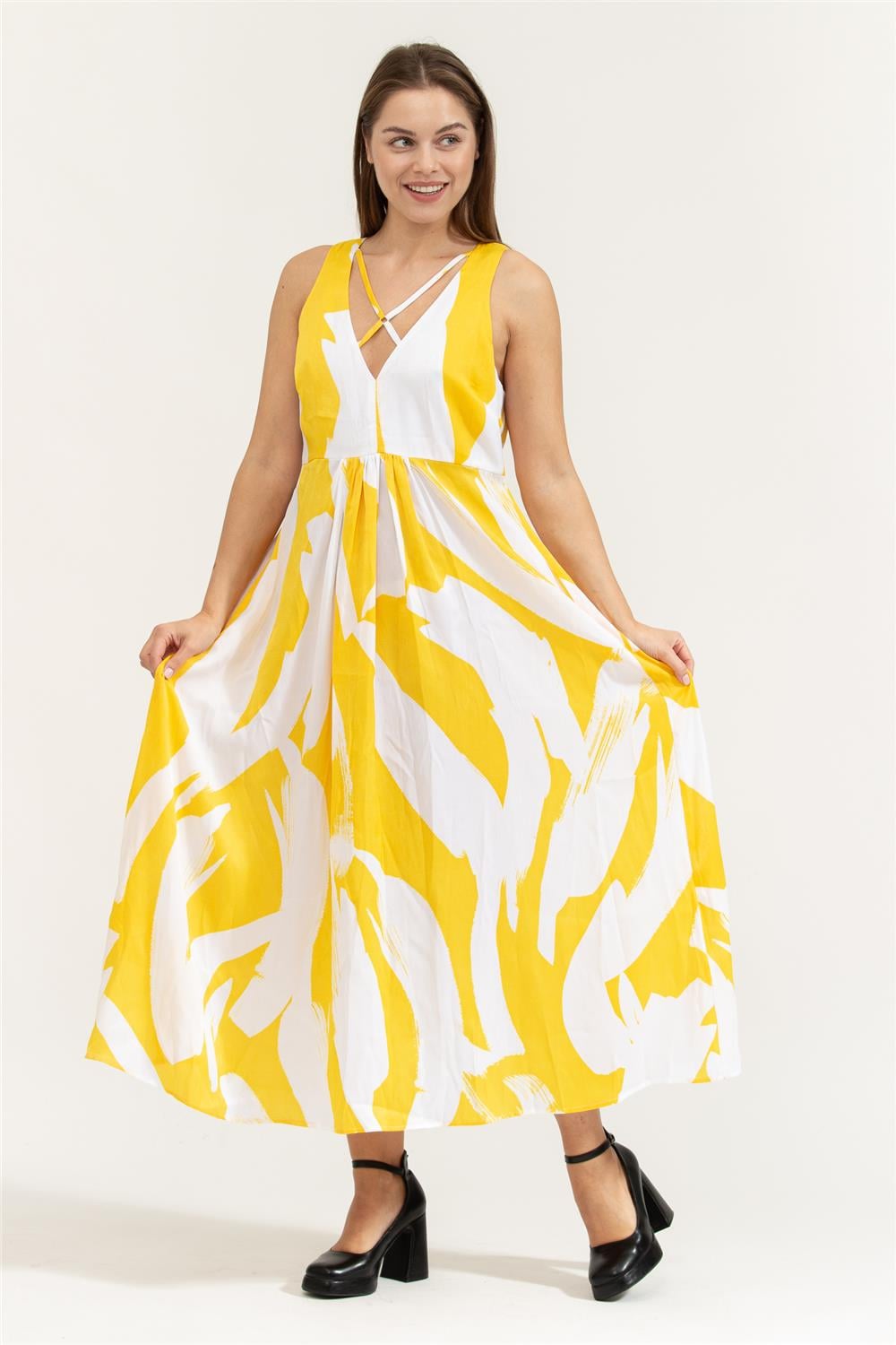 DKNY Prntd Maxi Kadın Elbise