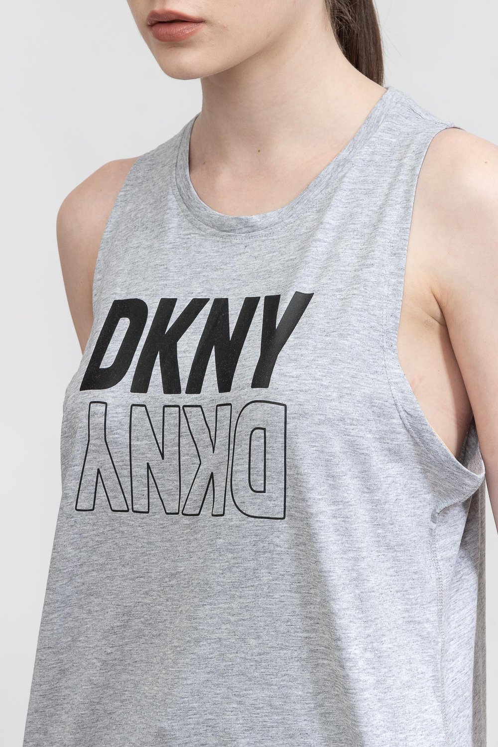 DKNY Reflect Logo Kadın Kolsuz T-Shirt Gri