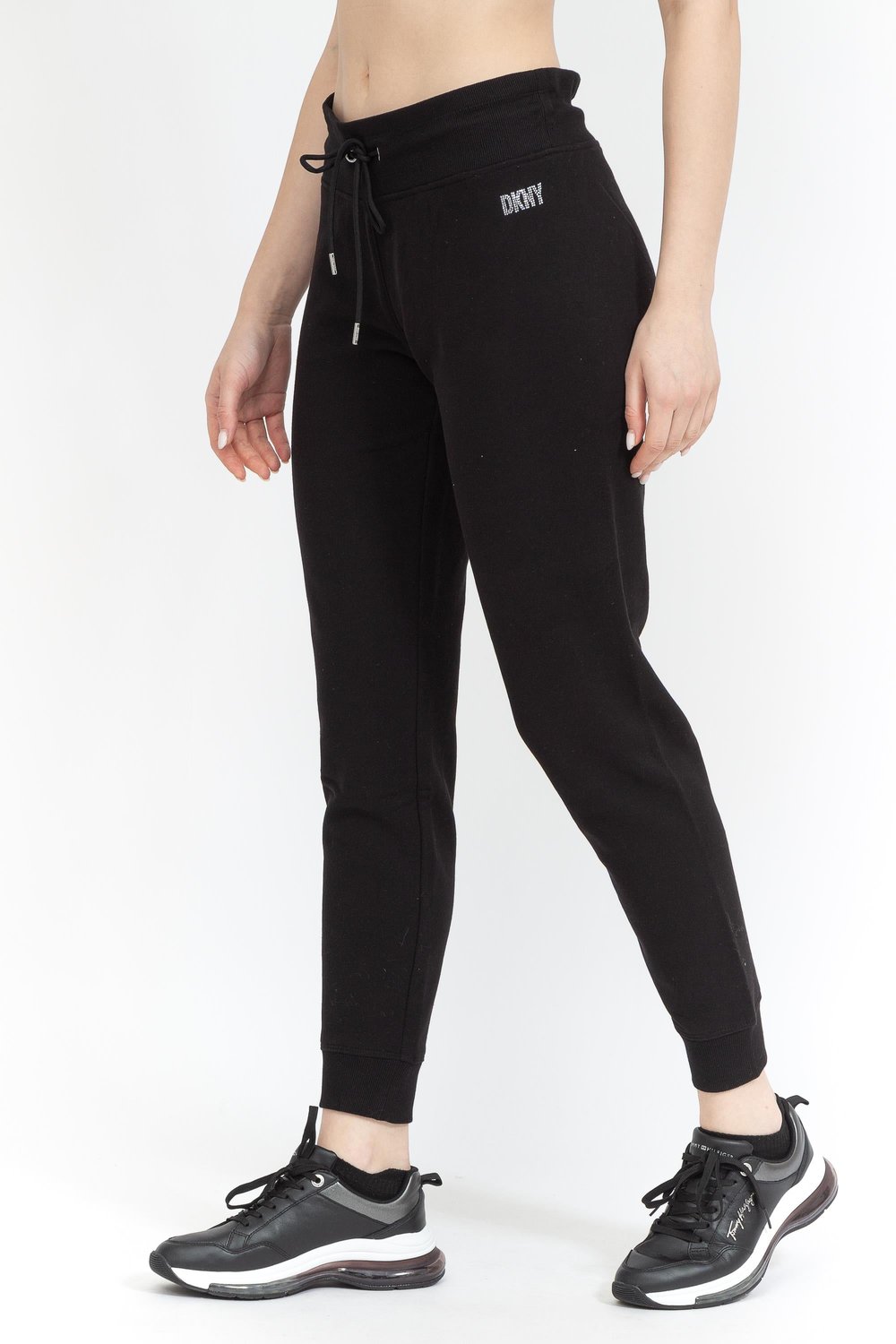 DKNY Rhinestone Logo Kadın Eşofman Altı Siyah