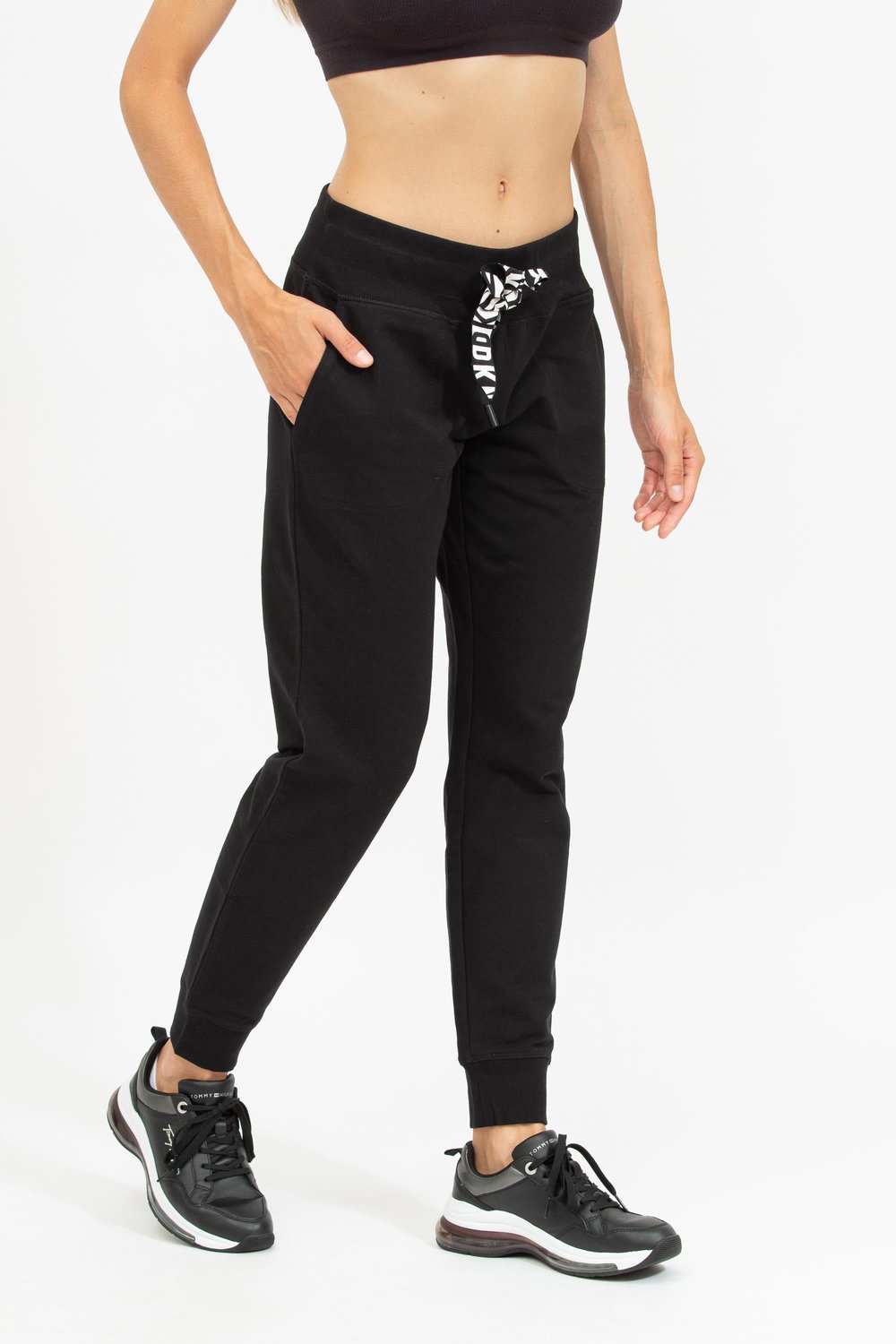 DKNY Two Tone Drawcord Kadın Eşofman Altı Siyah